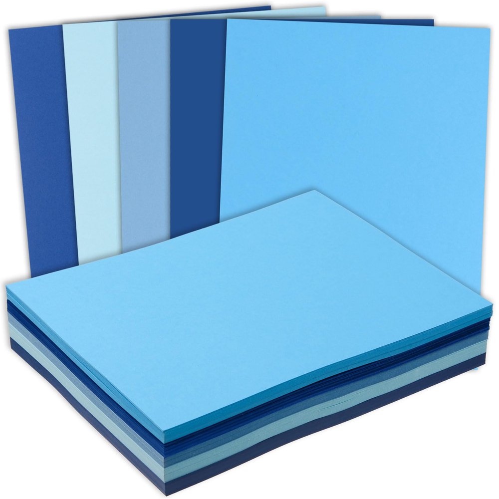 MixTeach 240 Sheets Assorted Blue Cardstock Paper 8.5 x 11" Medium Thick Card Stock 180gsm/65lb Printable Kraft Paper for Scrapbooking, Card Making, Invitations, DIY Art Craft Supplies