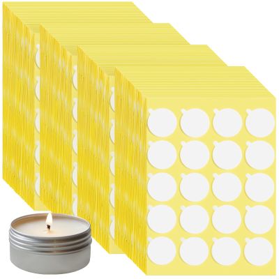 2400PCS Candle Wicks for Candle Making, Candle Wick Stickers, Heat Resistance Double-Sided Stickers with The Little Tail , Stickers for Candle Making