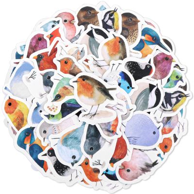 GEEHUA 46PCS Watercolor Birds Stickers, Cute Sparrow Stickers Kawaii Bird Sticker Vinyl Waterproof Decals for DIY Decorative Journal Scrapbook Phone Case Laptop Envelopes Water Bottles