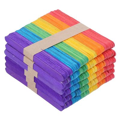 Gsycle 300Pcs Craft Sticks, Popsicle Sticks for Crafts Ice Pop Sticks for DIY Crafts Art Supplies Colored Jumbo Wooden Craft Sticks for Kids