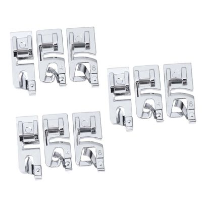 Tofficu 3sets Sewing Machine Roller Rolled Presser Foot Multi-Function Sewing Product Kit 3pcs*3