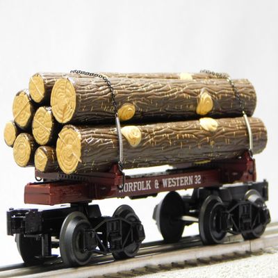 MTH Premier Norfolk Western Skeleton FLATCAR W/LOGS (32)