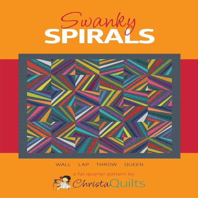 Swanky Spirals Quilt Pattern, by Christa Quilts, 4 Size Options, Fat Quarter Friendly