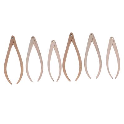 LALAFINA 2sets 8inches to 12inches Wooden Calipers for Pottery Locking Mechanism Easy to Use Ceramic Measuring Tool 3pcs*2