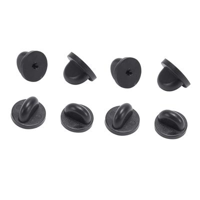 Lurrose 250pcs Pin Backs Clutch Keepers for Brooches and Lapel Pins Durable Black Plastic Easy to Use for Crafting and Jewelry Replacement