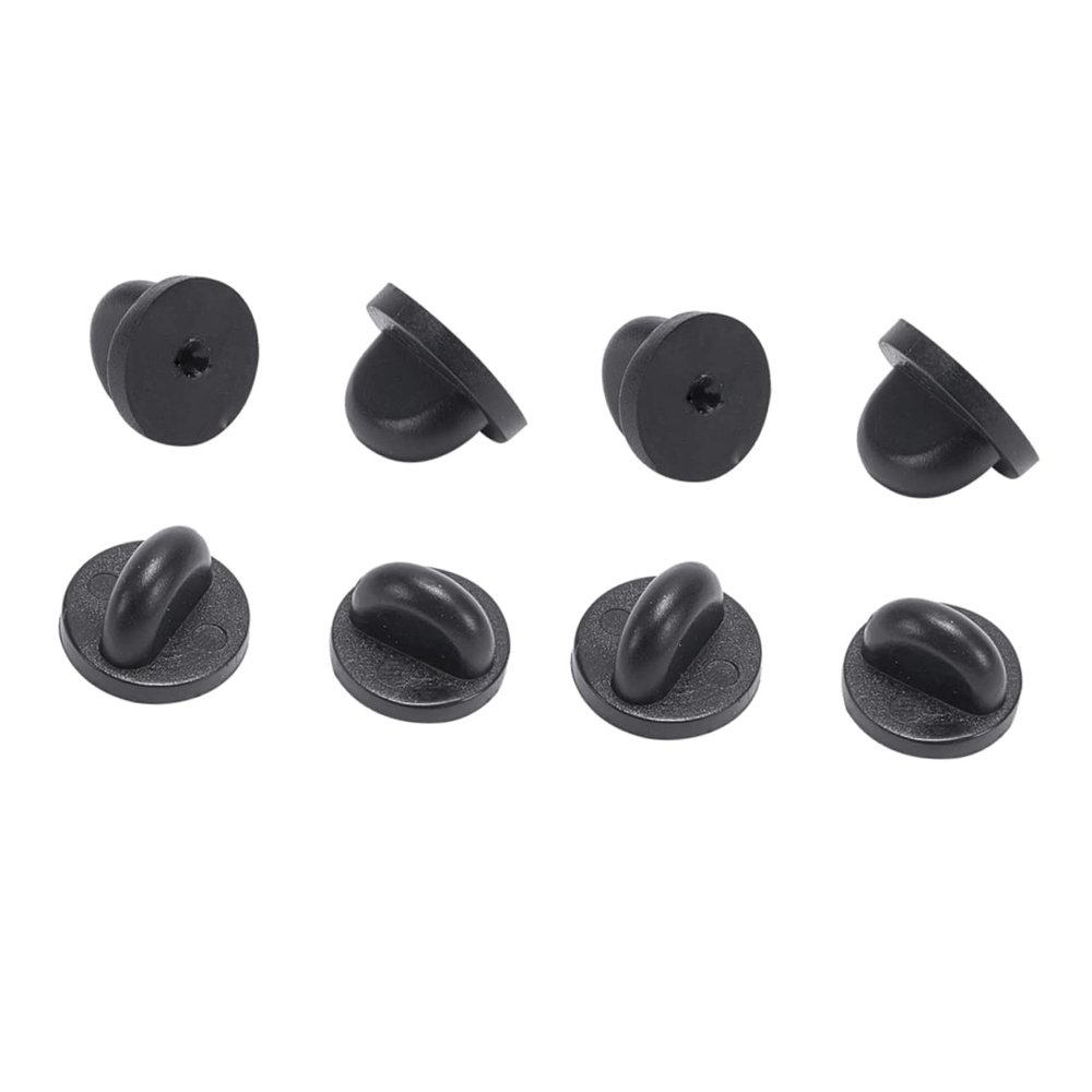 Lurrose 250pcs Pin Backs Clutch Keepers for Brooches and Lapel Pins Durable Black Plastic Easy to Use for Crafting and Jewelry Replacement