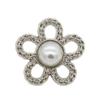 LIBERGA 20 Pcs Silver Buttons with Shank, Pearl Flower Decorative Button for Women Clothes Cardigans Coat Craft Projects, 22mm view 1