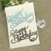 Dies Cut Stencils,10x6.3cm Happy Birthday Letters Background Metal Cutting Dies for Scrapbooking Album Embossing Paper Cards Decorative Crafts view 3