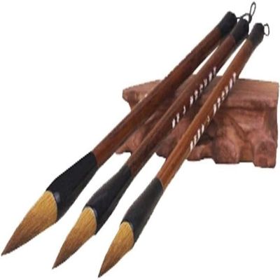 Chinese Painting Ink Brushes chinese calligraphy brush,painting,Calligraphy Brush, 3 PCS Chinese Calligraphy Drawing Brush Set - Pure Wolf Hair,A1