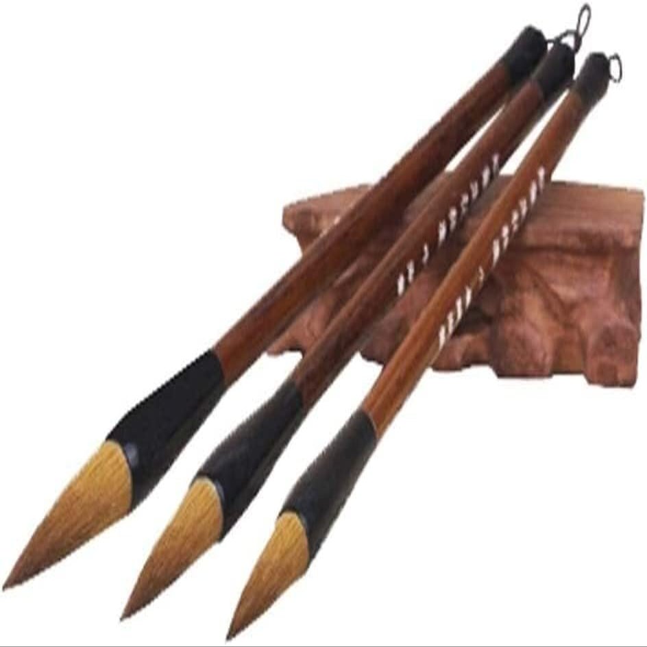 Chinese Painting Ink Brushes chinese calligraphy brush,painting,Calligraphy Brush, 3 PCS Chinese Calligraphy Drawing Brush Set - Pure Wolf Hair,A1