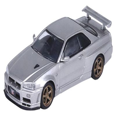 Skyline GT-R (R34) V-SPEC II RHD (Right Hand Drive) Silver Metallic 1/64 Diecast Model Car by Inno Models IN64-R34VS-SIL