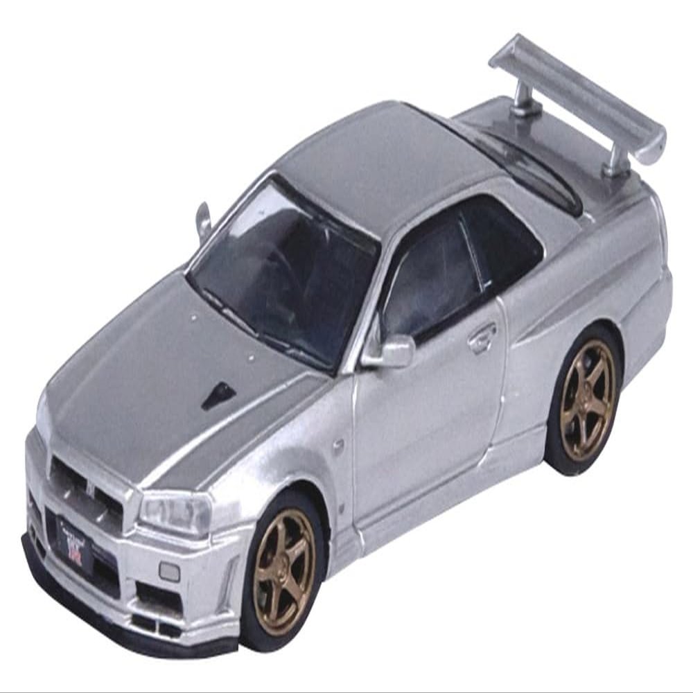 Skyline GT-R (R34) V-SPEC II RHD (Right Hand Drive) Silver Metallic 1/64 Diecast Model Car by Inno Models IN64-R34VS-SIL