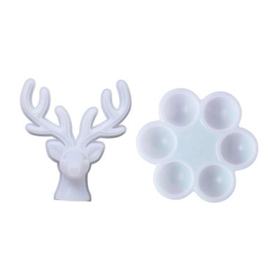 TEHAUX 2pcs Antler Jewelry Box Silicone Mold DIY Crystal Epoxy Egg Storage for Earrings Accessories Flexible Silicone Molds for Art Crafts and Display