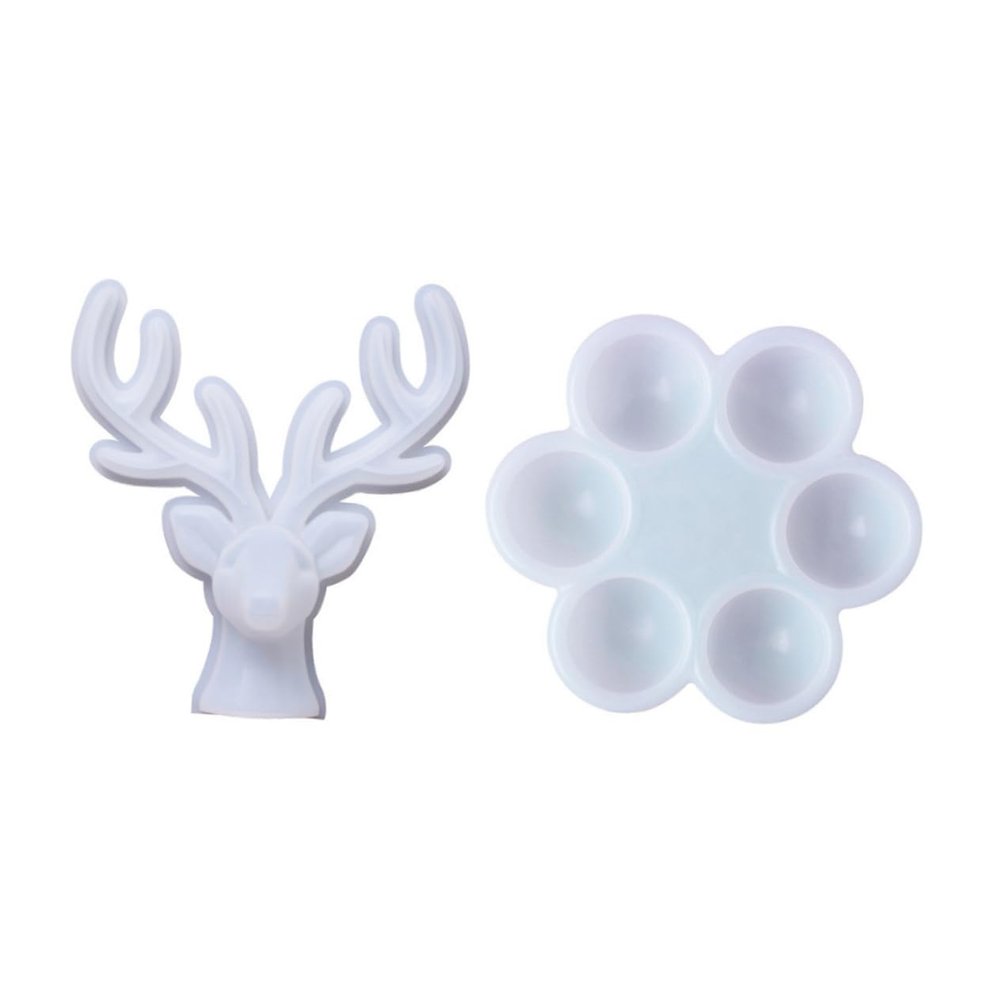 TEHAUX 2pcs Antler Jewelry Box Silicone Mold DIY Crystal Epoxy Egg Storage for Earrings Accessories Flexible Silicone Molds for Art Crafts and Display