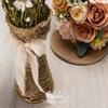 Ribbli Champagne Ribbon 1 Inch x 3 Rolls Total 24 Yards Nude Handmade Fringe Chiffon Silk Ribbon for Wrapping Wedding Invitations Bridal Bouquets DIY Crafts Home Decor view 3
