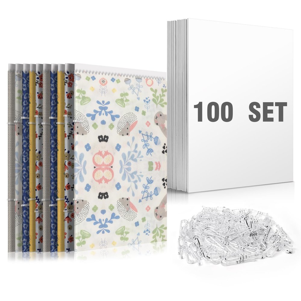100pcs 7.5*10.5 Inch Storage Boards - Organizer Boards with Plastic Clips for Fabric, Comic Books & Magazines