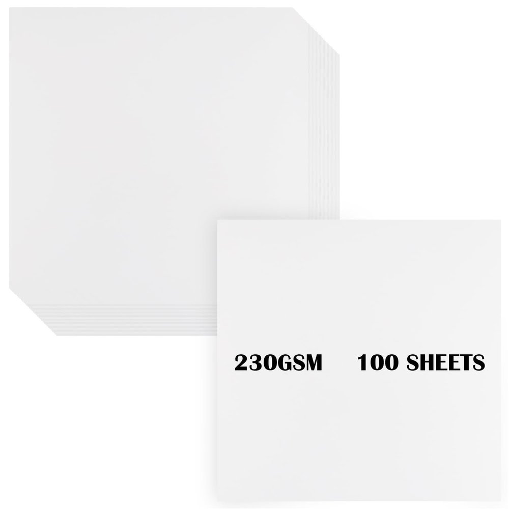 Cardstock Scrapbook Paper,100 Pack Cardstock 230gsm Thick Heavyweight Creative Card Making Supplies for Card Making Paper Crafting For Cricut Card Making Paper Crafting (11.4 x 11.4") (White)