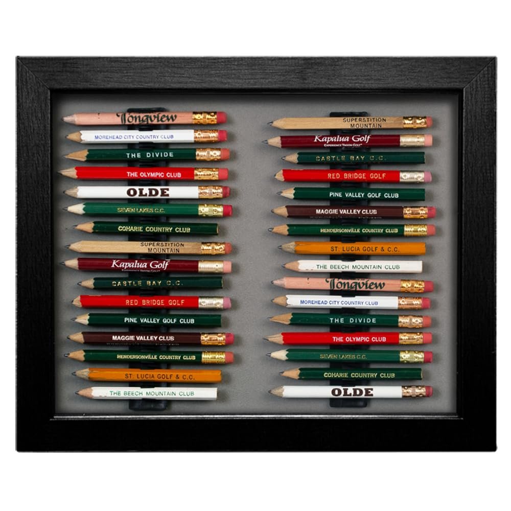 Eureka Golf Pencil Display Case | Holds 32 Round or Hexagonal Golf Pencils | Gray/Gray| Made in The USA