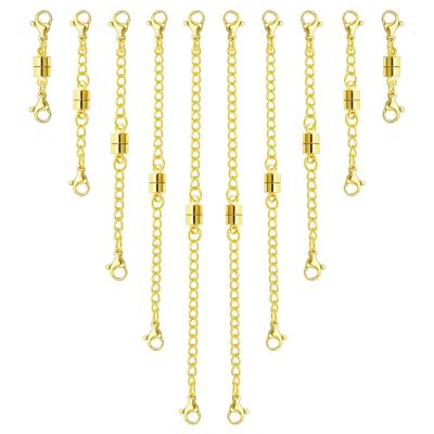 OHINGLT Necklace Extender Magnetic Clasps Chain Extenders for Necklaces,Gold and Silver Magnetic Necklace Clasps and Closures with Bracelet Extension