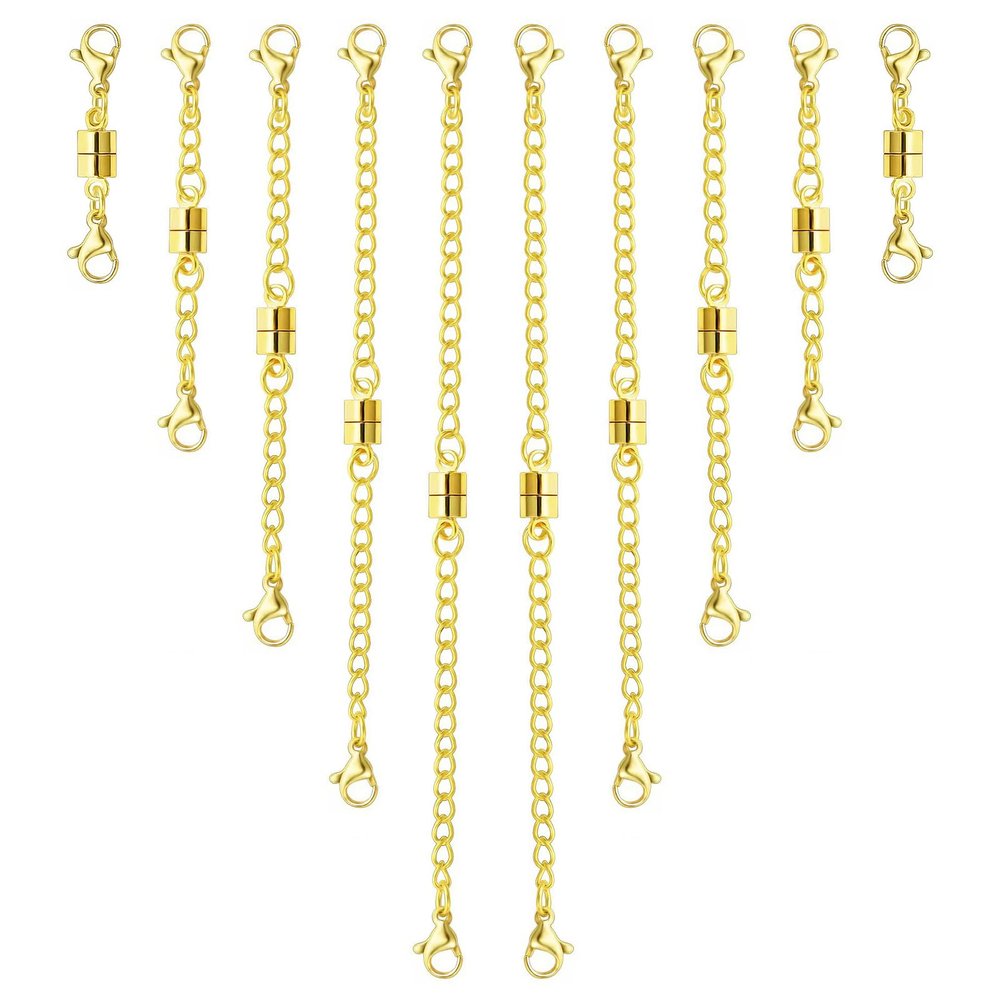 OHINGLT Necklace Extender Magnetic Clasps Chain Extenders for Necklaces,Gold and Silver Magnetic Necklace Clasps and Closures with Bracelet Extension