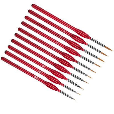 10pcs Miniature Paint Brushes Set Detail Tip Brush Handle for Acrylic Oil Watercolor Art Painting (D As Shown)