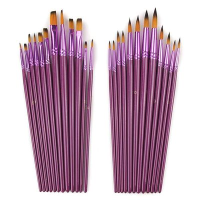 24 Pcs/Lot Different Size Artist Fine Nylon Hair Paint Brush Set for Watercolor Acrylic Oil Painting Brushes Drawing Art Supplie Gouache