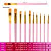 20Pcs Wooden Handle Paint Brushes Set for Acrylic Oil Watercolor Acrylic Paintbrushes for Body Rock Canvas (D As Shown) view 2