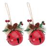 Ciieeo Unique Circle Design Christmas Bells 2 Pack Iron Ornaments Jewelry Accessories Red Jy2001 view 1