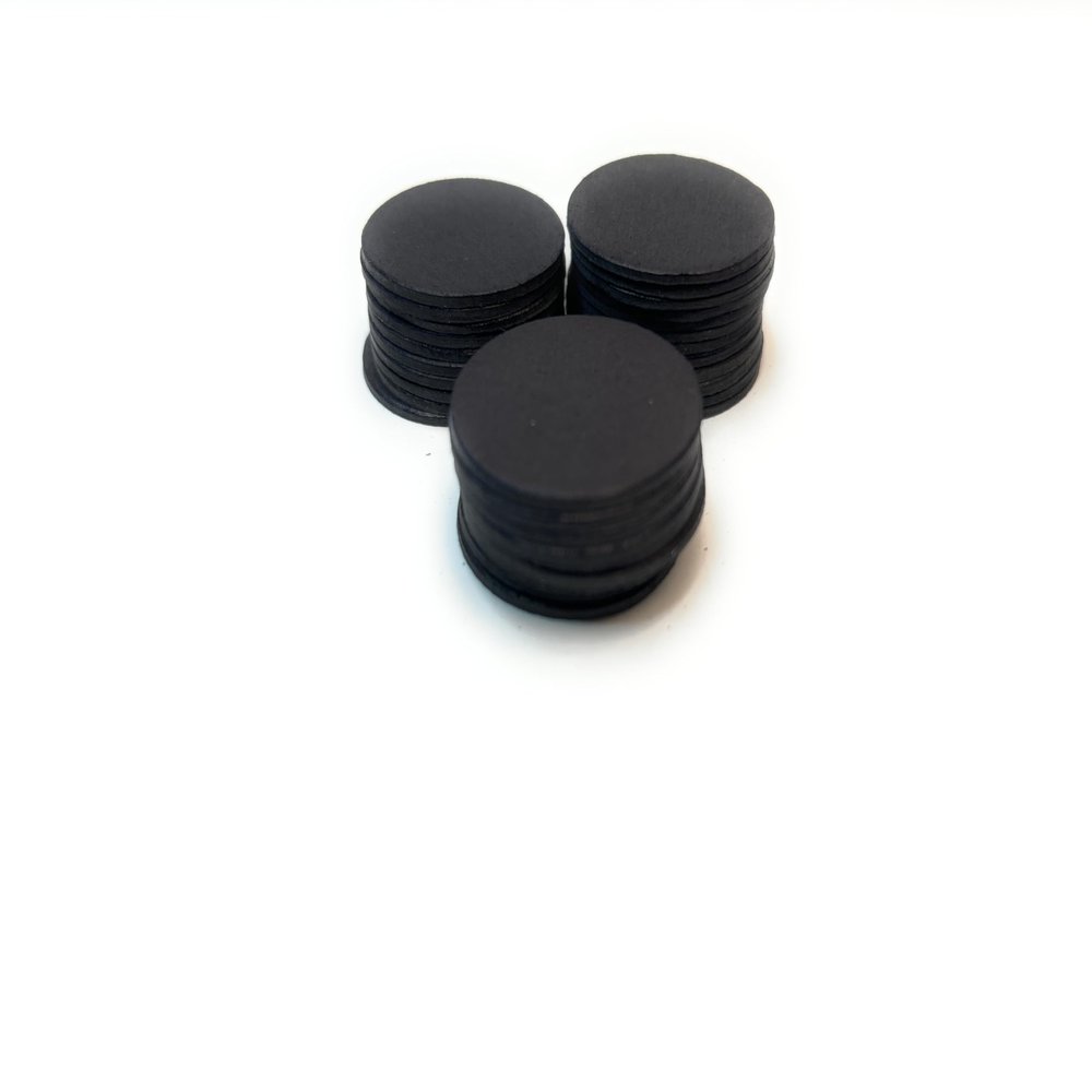 50 Black cardboard circle die cuts 3/4",1",1 1/4", 1 1/2", 1 3/4", 2 1/4", 2 1/2",3" (3 3/4")
