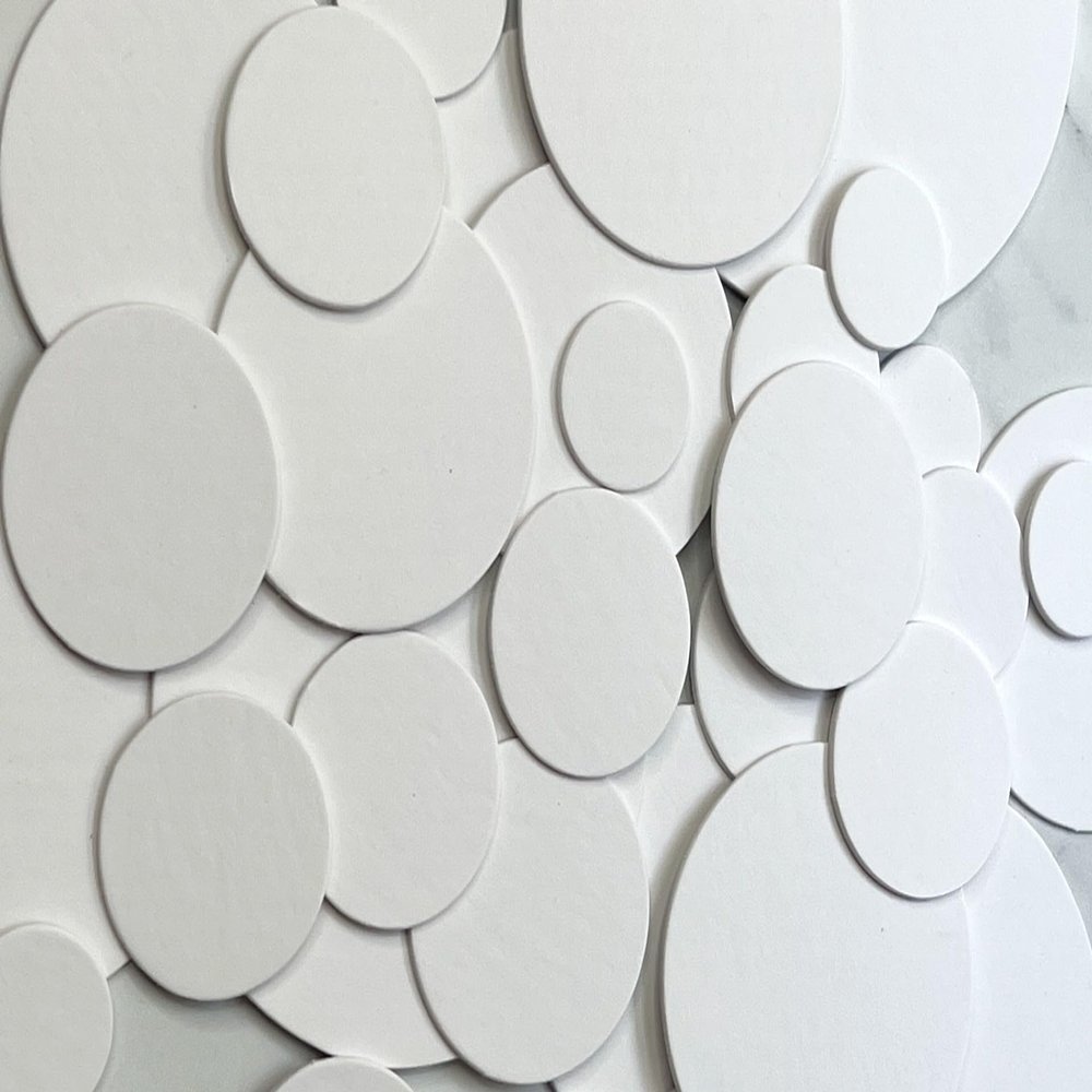 50 all white cardboard circle die cuts 1",1 1/4", 1 1/2", 1 3/4", 2 1/4", 2 1/2",3" (3 1/4")