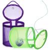 VILLCASE Yarn Storage Bag 2 Pack Small Portable Knitting Organizer with Zipper and Yarn Holder Hole Mesh Bag for Crochet Tools and Knitting Supplies Ideal for Travel and Home view 1