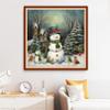 Disxvivy Cross Stitch Stamped Full Embroidery Kits DIY 11CT Cotton Thread Printed DIY Needlepoint Kits Craft Needlework Set Cross-Stitch Stamped Sets-Snowman Snowy Scenery 18x18 inch view 2