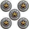 Cowboy Craft The State of Texas Antiaue Star Conchos Western Engraved Star Conchos 1" Pack of 5 (5 pcs - Antique Gold) view 1