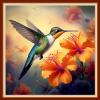 Disxvivy Cross Stitch Stamped Full Embroidery Kits DIY 11CT Cotton Thread Printed DIY Needlepoint Kits Craft Needlework Set Cross-Stitch Stamped Sets-Hummingbirds Gather Honey 18x18 inch view 1