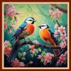 Disxvivy Cross Stitch Stamped Full Embroidery Kits DIY 11CT Cotton Thread Printed DIY Needlepoint Kits Craft Needlework Set Cross-Stitch Stamped Sets-Singing Birds Fragrant Flowers 18x18 inch view 1