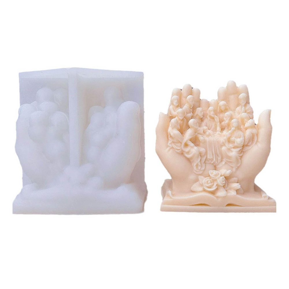 JinGuoZiLP Religious Scalpture Candle Mold for DIY Candle Gypsum Ornaments Home Decor, Epoxy Resin Casting Mold, 11* 13* 4cm