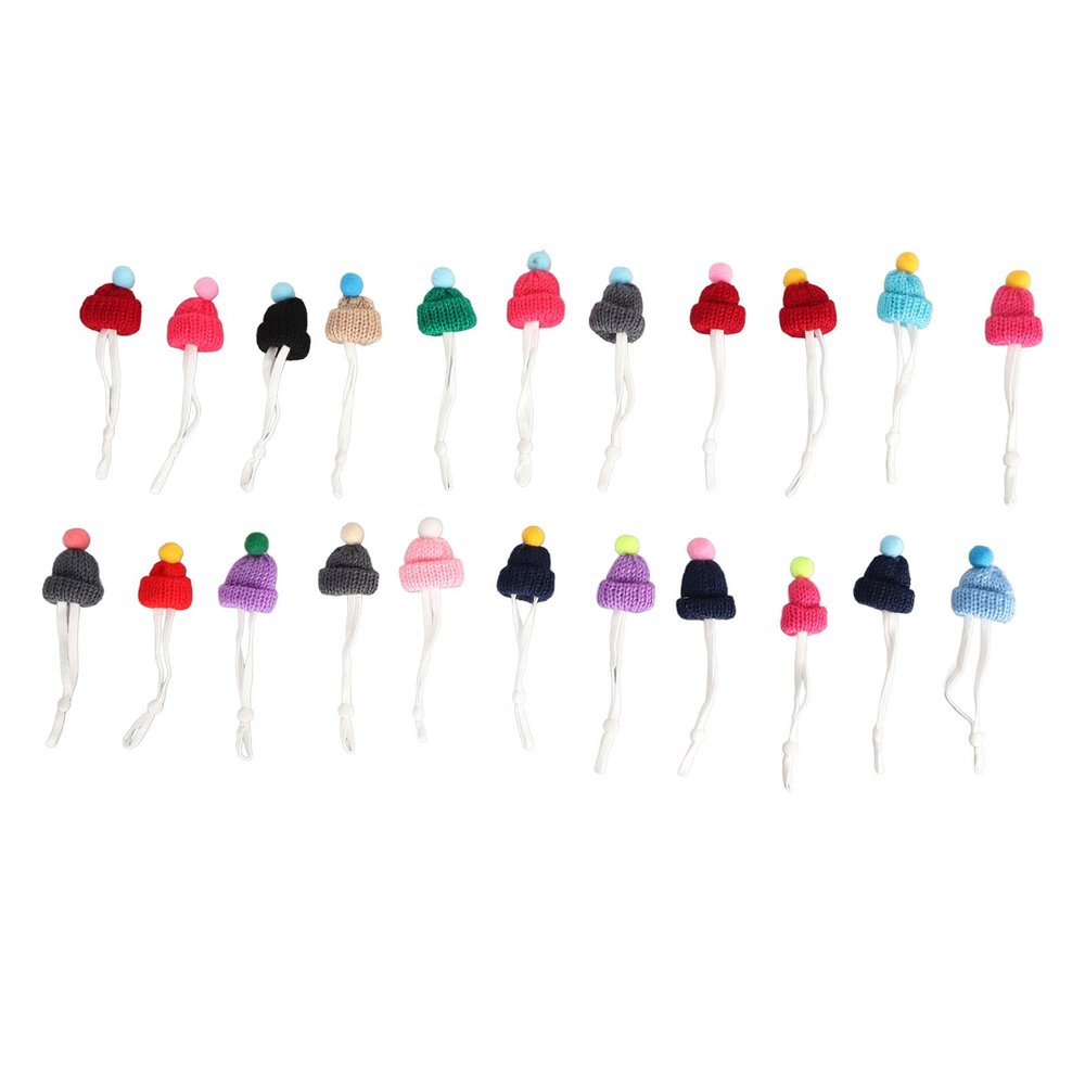 22Pcs Mini Knitting Hats, Mini Knitting Hats DIY Crafts Wool Yarn Hair Accessories, Christmas Mini Knitting Doll Hats Mini Wool Hat for Christmas Ornaments DIY Art and Craft