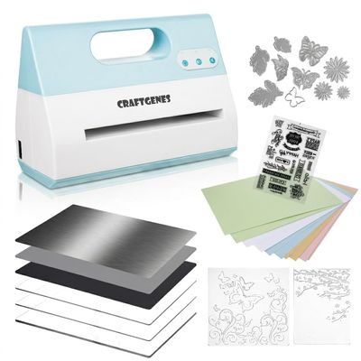 CraftGenes A4 Electric Die Cutting Machine, 9 Inch Automatic Embossing Machine Starter Kit, 110V 200W High-Power Die Cutter for Card Making, Scrapbooking & DIY Arts