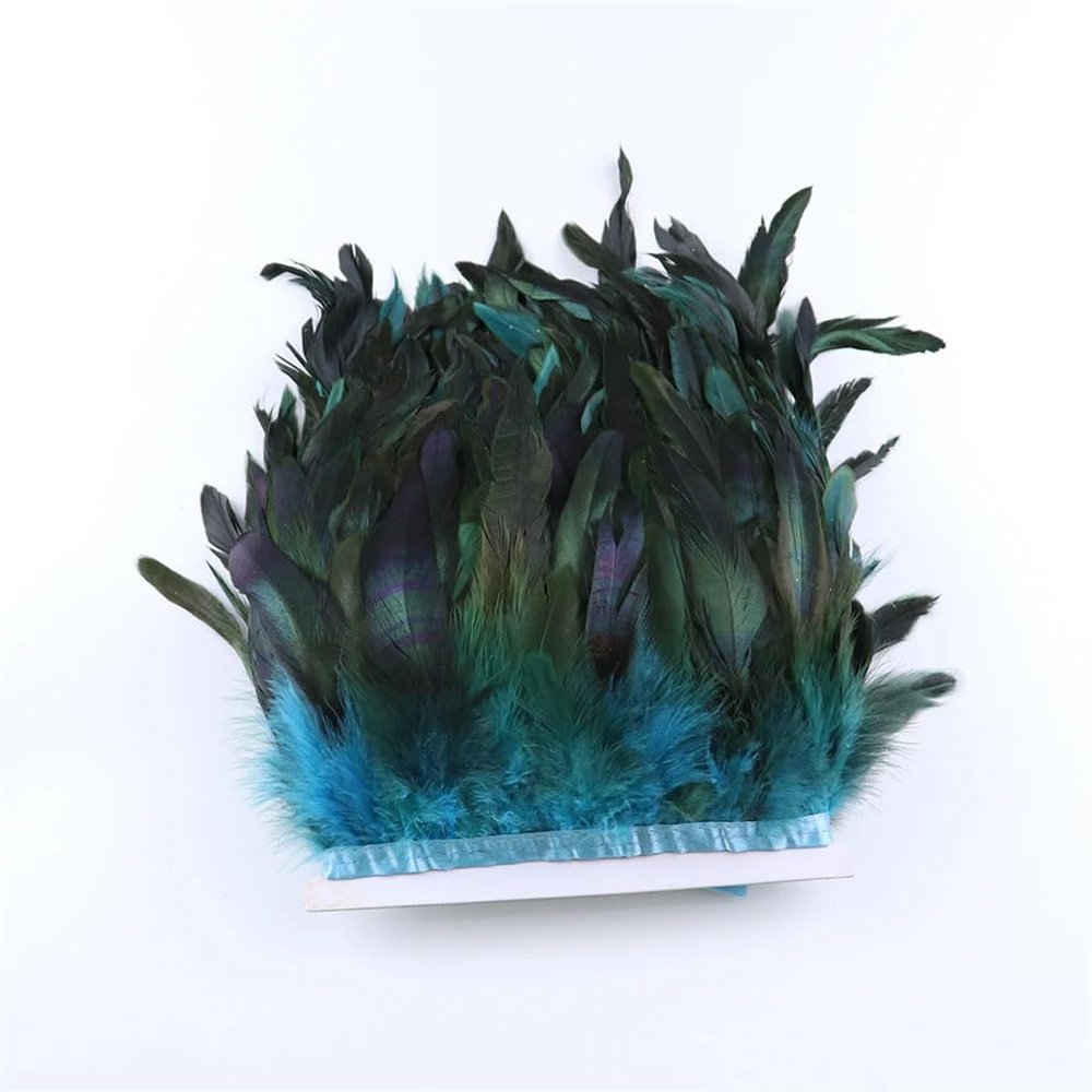 Chicken Feathers Trim Ribbon Clothing Sewing Accessory 15-20CM/6-8 Inch Wedding Dress Decoration