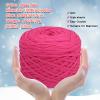 SIMEIQI 400g T-Shirt Yarn Elastic Fabric Crochet for DIY Knitting, 130 Yards Spaghetti Thick Knitting Yarn for Hand DIY Bag Basket Cushion Crocheting Projects, Home Decor Rose Red view 2