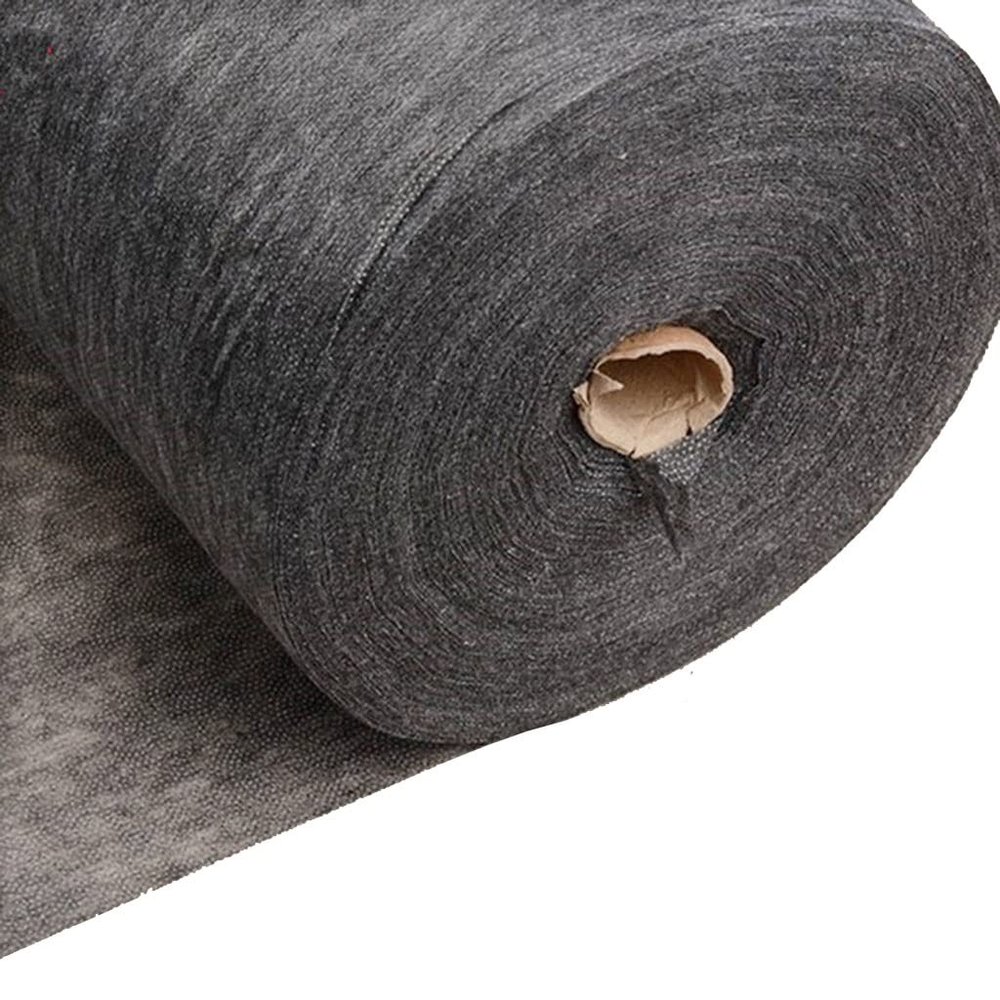 100cm Gray White Black Non-Woven Fabric Interlinings and Linings Iron On Sewing Patchwork Adhesive Single-Sided Cloth, 1pcs (Color : Gray 45g)
