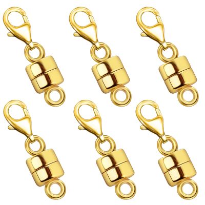 Qulltk Magnetic Necklace Clasp with Lobster Clasp 18K Gold and Silver Magnetic Jewelry Clasps for Necklaces Extender Bracelet Clasps and Closures