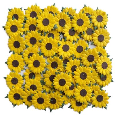 DUONGJAIS BRAND Sunflowers Mulberry Paper 1.25 x 1.25 inches 2 Layers Flower 50 Pcs Best for Scrapbooking Creative Craft Projects Mulberry Paper Flowers (Yellow)