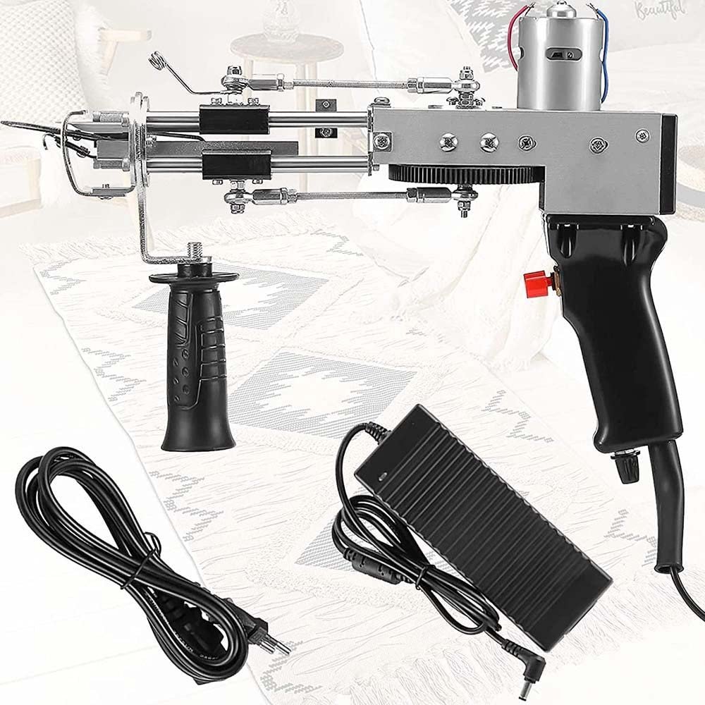GeRRiT Electric Tufting Gun,2 in 1 Carpet Tufting Gun,5-43 Steps/s 7-21mm Carpet Flocking Machine,for Carpet Weaving Portable Electric Carpet Textile Gun