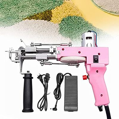 GeRRiT 2 in1 Electric Carpet Tufting Gun,Handheld Cut Pile Knitting Machine 7-21mm - Rug Tufting Gun Machine Starter Kit,Home DIY Tools for High-Speed Weaving of Carpets