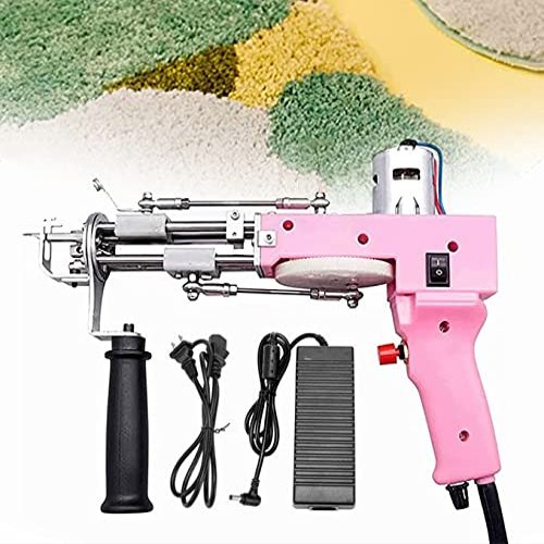 GeRRiT 2 in1 Electric Carpet Tufting Gun,Handheld Cut Pile Knitting Machine 7-21mm - Rug Tufting Gun Machine Starter Kit,Home DIY Tools for High-Speed Weaving of Carpets