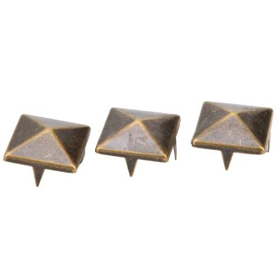 Qcwwy 100pcs Pyramid Punk Rivets with Brass Material for DIY Leather Craft, Unique Four Side Pyramid Shape, Multilayer Electroplated Surface, Suitable for Wind Coat (12MM)