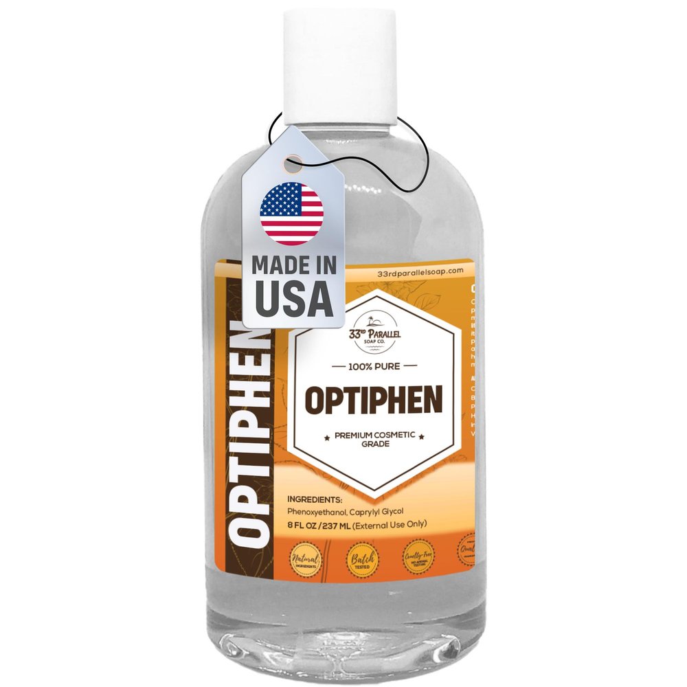 OPTIPHEN Natural Preservative (8 oz) Paraben-Free; Formaldehyde-Free; Water & Oil Soluble | Suitable for Soap Making, Lotions, Conditioners, Creams & More | Keeps Products Fresh & Safe | 8 Ounces