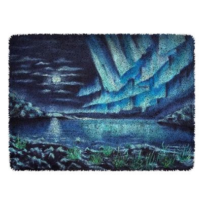 clubevy Latch Hook Rug Kit,Cartoon Pattern DIY Latch Hook Rug Making Kit for Adults Kids, Cross Stitch Kit Carpet Making Cushion Needlework for Beginners Craft 52x38cm