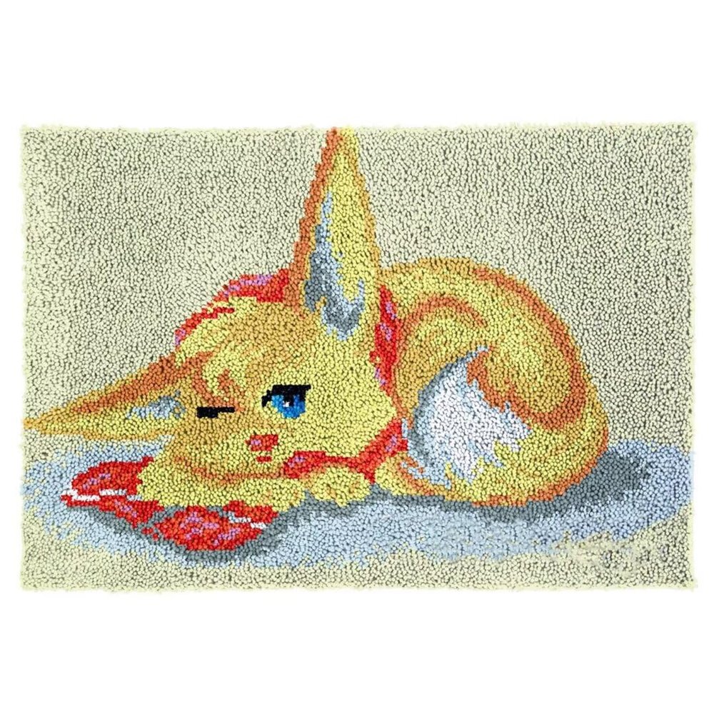 clubevy Latch Hook Kits Rugs,Wolf Cartoon Door Way DIY Latch Hook Kits Wolf DIY Tapestry Carpet Rug Making for Kids Adults Beginners